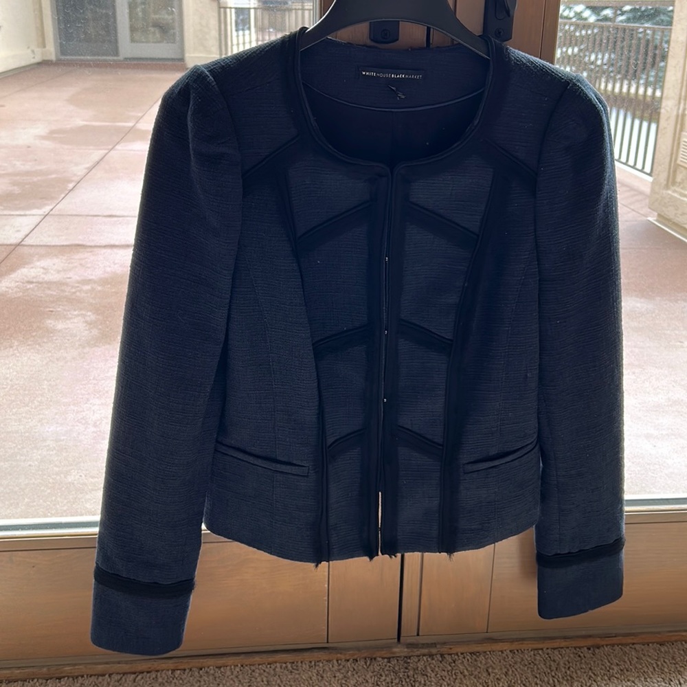 White House black market navy and black jacket
